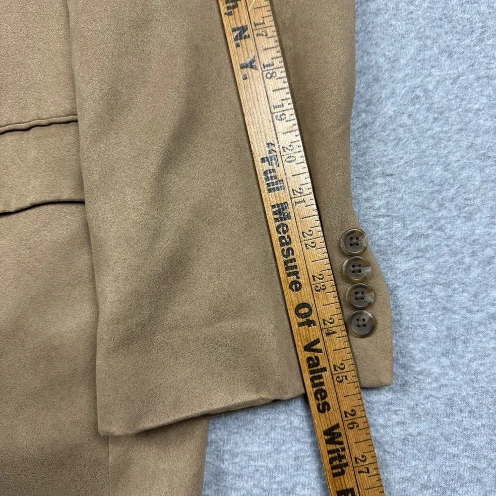 Chaps Ralph Lauren Blazer 44R Classic Fit Brown Faux-Suede Sport Coat Jacket EUC